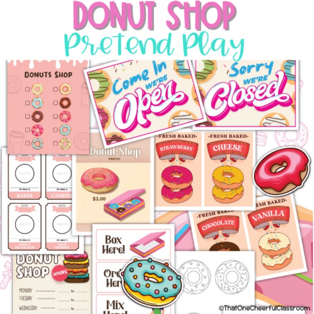 Donut Shop Pretend Play Set for Classroom
